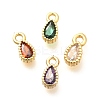 Brass Micro Pave Cubic Zirconia Charms KK-G519-01B-G-1