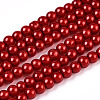 Baking Paint Pearlized Glass Pearl Round Bead Strands HY-Q003-4mm-74-1