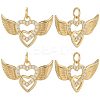 8pcs Brass Micro Pave Cubic Zirconia Pendants KK-BBC0020-22-1