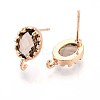 Brass Stud Earring Findings KK-S365-004-3