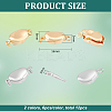 12Pcs 2 Colors Oval Brass Box Clasps KK-BC0013-49-2