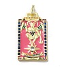 Brass Micro Pave Cubic Zirconia Pendants with Enamel KK-H458-03G-04-1