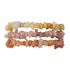 3Pcs Natural Red Aventurine & Natural Sunstone & Natural Topaz Jade Chip Beaded Stretch Bracelet Sets BJEW-JB10867-1