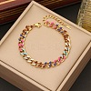 201 Stainless Steel Cuban Link Chain Bracelets for Women BJEW-H633-01G-1