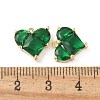 Brass Micro Pave Clear Cubic Zirconia Pendants KK-Q031-42G-3