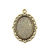 Tibetan Style Oval Alloy Pendant Cabochon Settings LS-X-TIBEP-Q054-44AG-RS-1