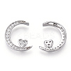 Rhodium Plated 925 Sterling Silver Micro Pave Cubic Zirconia Pendants STER-T004-35P-1