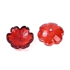 Transparent Spray Paint Glass Bead Caps GLAA-H035-04B-2