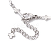 304 Stainless Steel Link Chains Bracelets for Women BJEW-JB11315-02-4