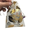 Gold Stamping Leaf Organza Printed Gift Bags with Drawstring PW-WGCD8B4-02-1