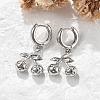 Brass Cherry Hoop Earrings EJEW-R016-04G-1