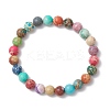 Natural Imperial Jasper Round Beaded Stretch Bracelets for Men Women BJEW-JB11956-2