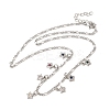 Brass Micro Pave Cubic Zirconia Star Pendant Necklaces NJEW-B157-12P-4