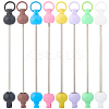 32Pcs 8 Colors Plastic Beadable Keychain Bar for Jewelry Making DIY Crafts AJEW-CP0006-90-7