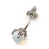 Opalite Beaded Curved Barbell LS-AJEW-G042-04P-2