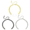 3Pcs 3 Colors Brass Cuban Link Chain Bracelet Making FIND-CJ0004-99-1