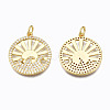 Brass Micro Pave Clear Cubic Zirconia Pendants ZIRC-N039-125-NF-2