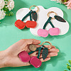 3Pcs 3 Colors PU Leather Alloy Keychains KEYC-TA0001-42-5