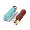 Natural & Synthetic Mixed Gemstone Pointed Pendants FIND-A043-04G-2