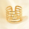 304 Stainless Steel Multi-layer Open Cuff Rings for Women LS-STAS-Z108-03G-04-1