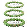 3Pcs 3 Size Synthetic Imperial Jasper Round Beaded Stretch Bracelets Set BJEW-SW00064-28-7
