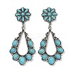 Alloy Synthetic Turquoise Dangle Stud Earrings EJEW-U053-12AS-4