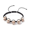 Synthetic Magnesite Skull Braided Bead Bracelets BJEW-JB10523-1