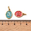 304 Stainless Steel Enamel with Rhinestone Pendants STAS-Z157-02G-3