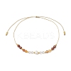 Adjustable Natural Carnelian & Red Jasper & Quartz Crystal Braided Bead Bracelets for Women BJEW-JB11619-01-2
