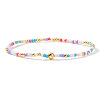 Bohemian Glass Seed Bead & Brass Beads Stretch Bracelets for Women DR1565-9-1