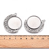Non-Tarnish 304 Stainless Steel Rotatable Pendant Cabochon Settings STAS-N114-01P-3