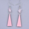 Pear Wood Dangle Earring EJEW-JE03156-2