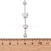 304 Stainless Steel Crystal Rhinestone Butterfly Lariat Necklaces NJEW-R026-12P-5