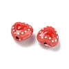Heart Pattern Handmade Porcelain Enamel Beads PORC-G016-03J-3