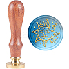 Brass Wax Seal Stamp with Handle AJEW-WH0184-1029-1