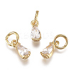 Brass Micro Pave Cubic Zirconia Charms X-ZIRC-F111-04G-09-1