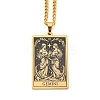 304 Stainless Steel Tarot Pendant Necklaces NJEW-A026-01G-03-1