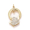 Brass Micro Pave Cubic Zirconia Lobster Claw Clasps X-KK-A161-02G-1