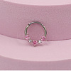 316L Surgical Stainless Steel Pave Pearl Pink Cubic Zirconia Heart Hoop Nose Rings FS-WG2F513-13-1