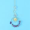 Glass & Brass Pendant Decorations HJEW-PW0002-12H-1