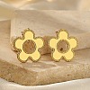 304 Stainless Steel Flower Stud Earrings LS-EJEW-F398-02G-1