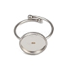 304 Stainless Steel Cuff Ring Components STAS-D372-03P-04-2