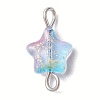 Spray Painted Glass Star Connector Charms PALLOY-JF02338-30A-1