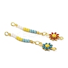 Glass Seed Beads Flower Links Connector Charms KK-M266-10G-3