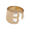Ion Plating(IP) 304 Stainless Steel Initial Letter B Open Cuff Rings for Women RJEW-G285-17G-2
