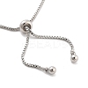 Brass Pave Clear Cubic Zirconia Horse Eye Box Chain Slider Bracelets BJEW-YWC0002-06B-P-3