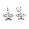 Brass Micro Pave Cubic Zirconia Charms ZIRC-G087-35P-2