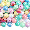 120Pcs 8 Colors Opaque Acrylic Beads MACR-PA0001-12-7