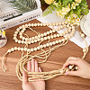 Wall Hanging Photo Display with Wooden Beads Garland AJEW-WH20011-54D-3
