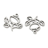 Hollow 201 Stainless Steel Pendants STAS-F337-10F-P-2